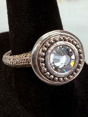 Vintage Silvertone bling size 8 ring